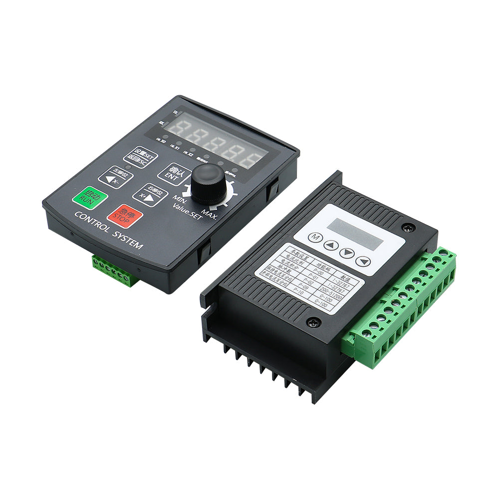 HLTNC YF-31 Control Board Driver Integrated Speed Regulation Remote Control 3A Single Axis Forward And Reverse Delay Cycle Limit 4257 Programmable + Stepper Servo Motor HF020 Pulse Controller + DM542L Drive