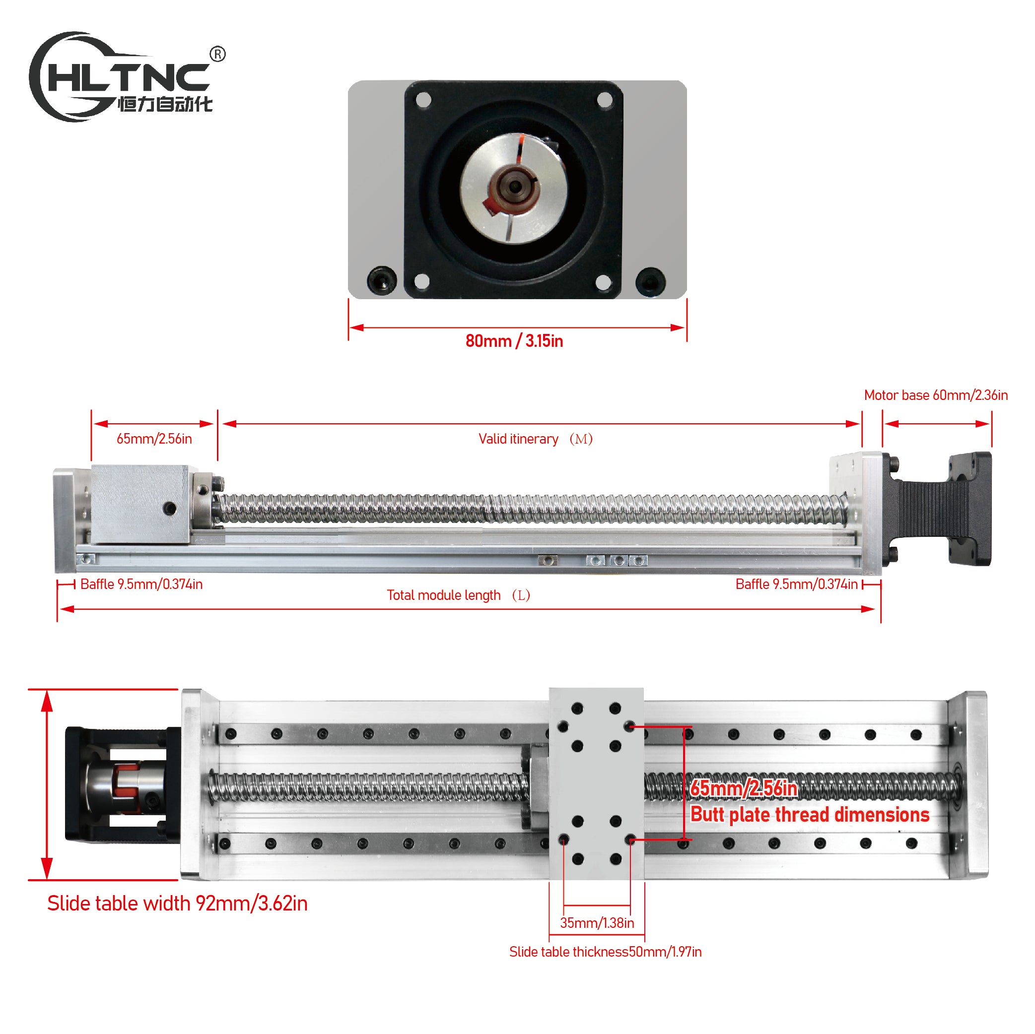 HLTNC HL2080 Double-Track Slide Table Module XYZ Axis Motion Automatio