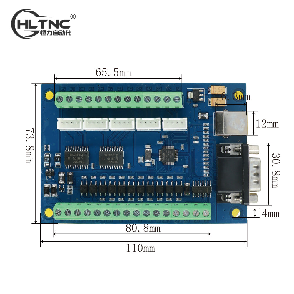 HLTNC Breakout board CNC USB MACH3 5AXIS Controller Card Support Stepper and Servo Motor 100Khz With USB Cable MPG Interface