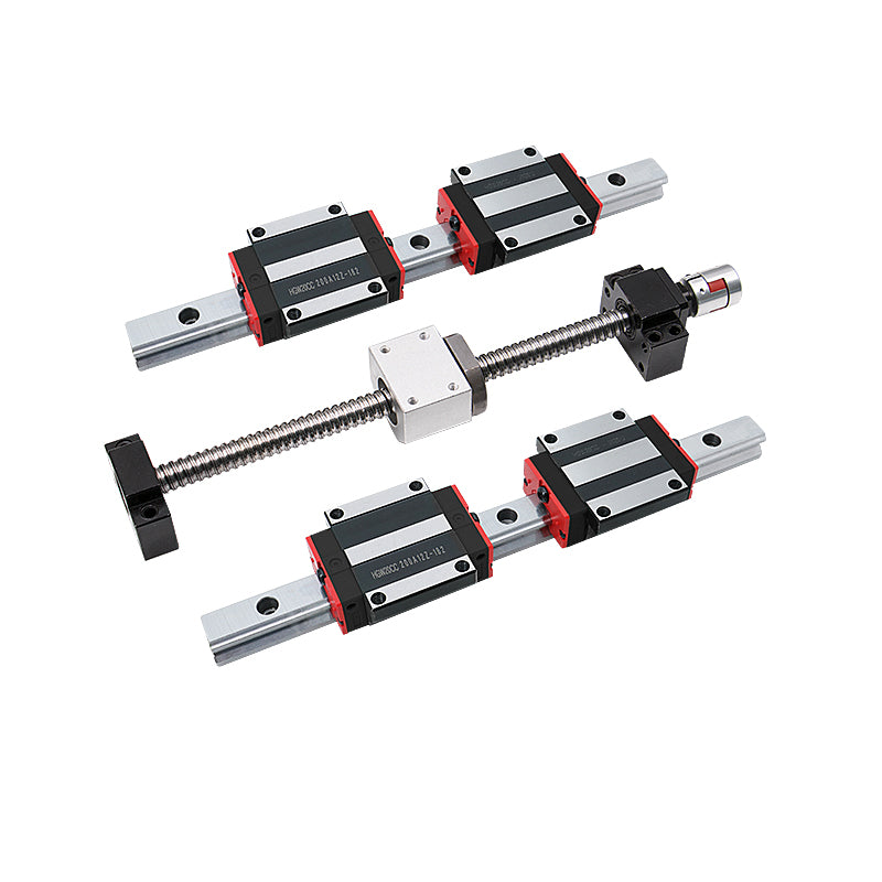 CNC Guide kit：2 pcs HGR15  linear guides +4 pcs HGH15CA / HGW15CC blocks carriages + 1 set ball screw kit SFU1605 with 8mm coupler for CNC