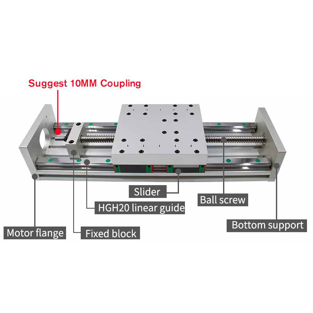 CNC sliding table Z axis motion stage HG150 :SFU1605 ball screw + HGR20 linear guide +30150 Aluminum extrusion for CNC