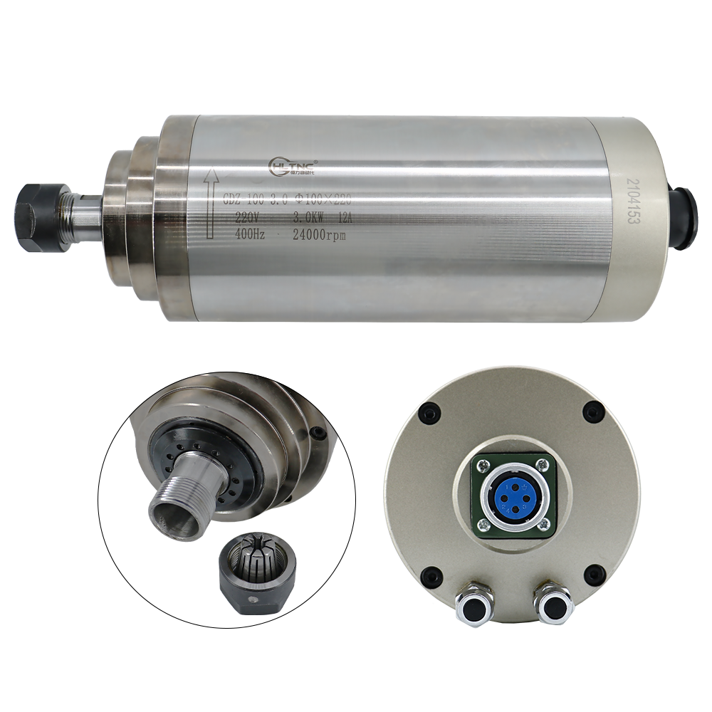 3kw ER20 water cooled spindle kit include 3000w VFD 75w water pump 100mm spindle mount ER20 collets （1-13mm） for CNC router